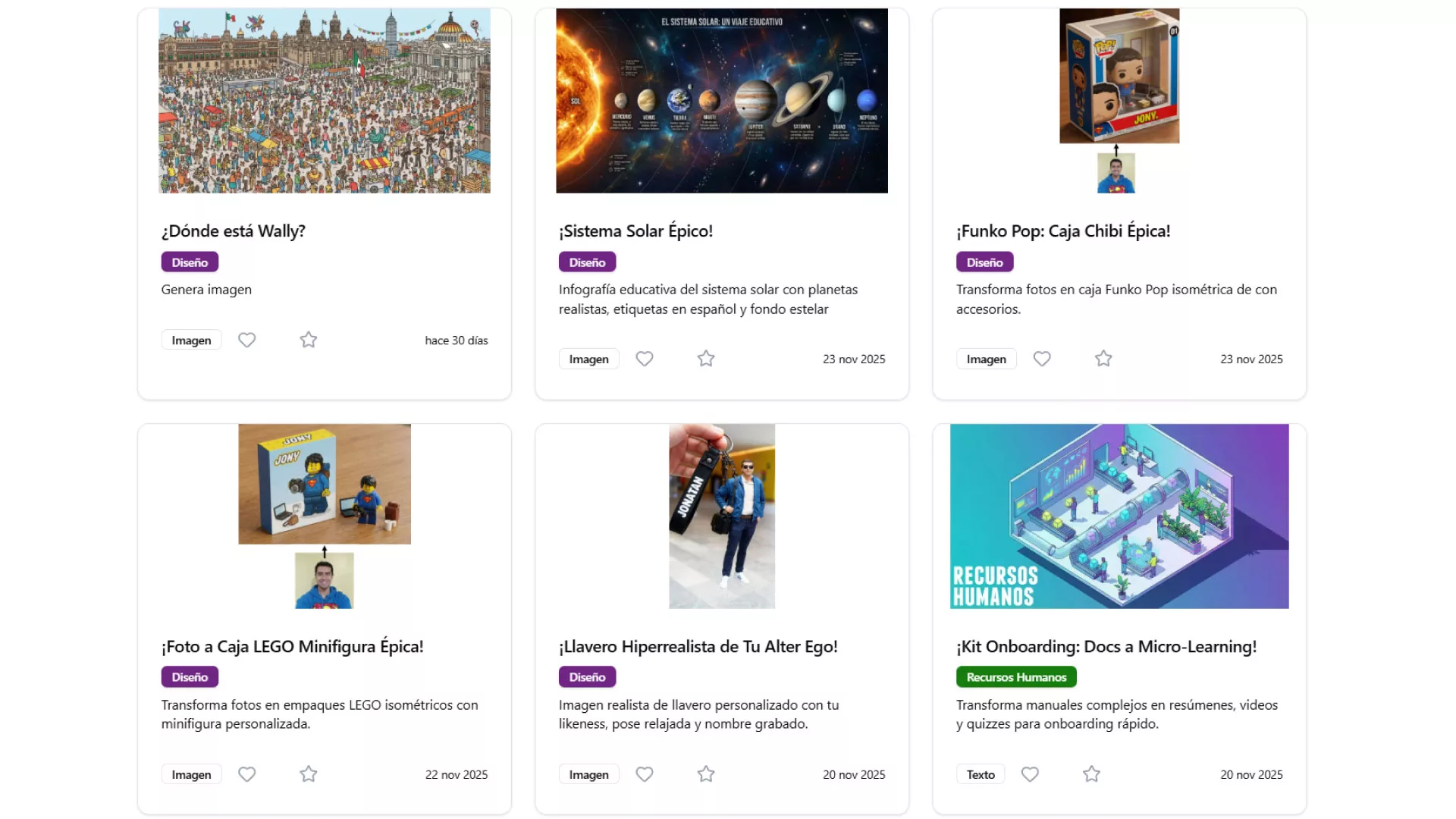 Vista de biblioteca de prompts 1